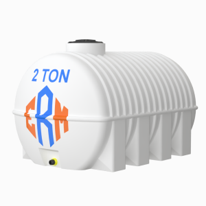 2 Tonluk Yatay Şeffaf Plastik Su Deposu